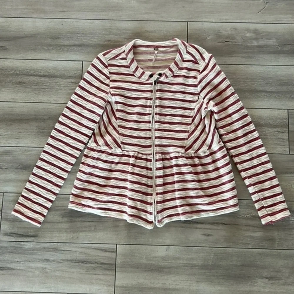 Free People striped peplum jacket size small
